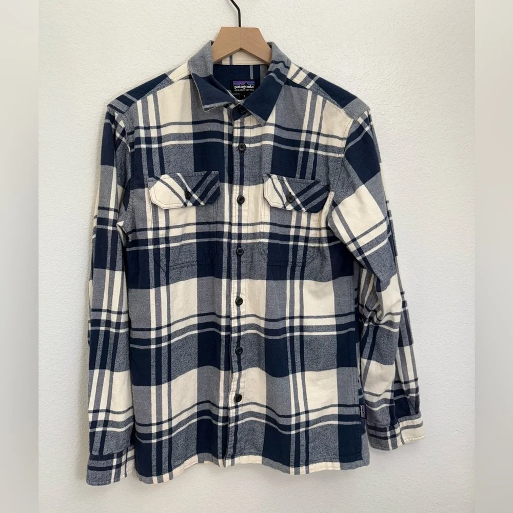Patagonia Midweight Fjord Flannel Shirt - Smolder Blue Small - Picture 3 of 9